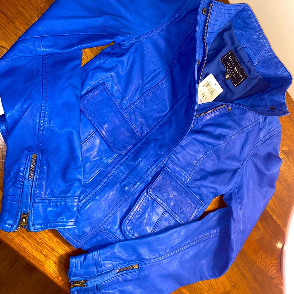 Electric Blue Leather Lucky Jacket 💙